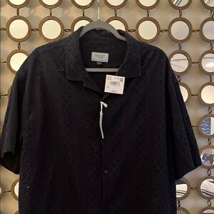 American Eagle Outfitters Black Casual Button Down Shirt